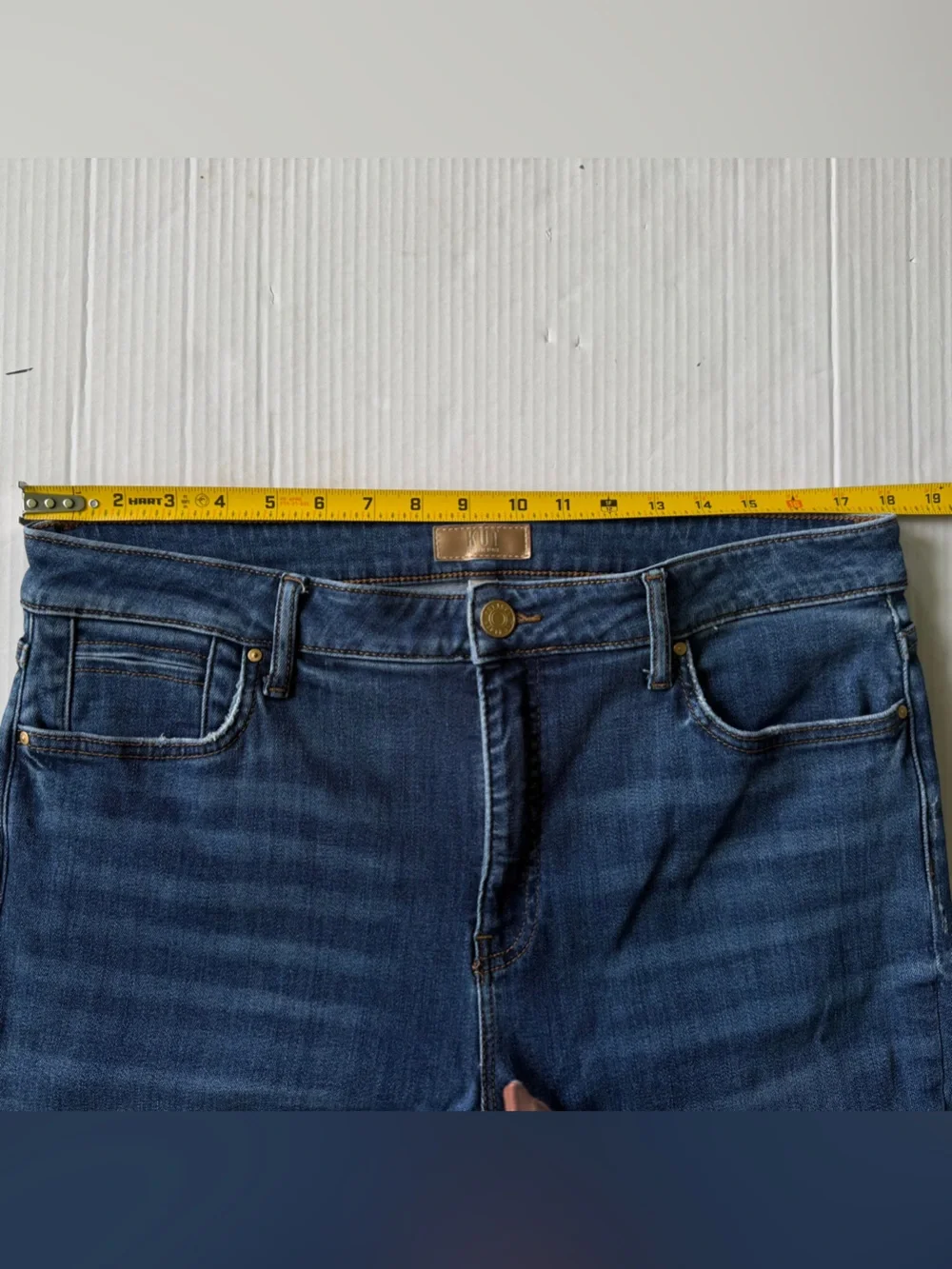 KUT‎ From The Kloth Stella Fab Ab Flare Jean High Rise Distressed Raw Hem Sz 14 - Picture 6 of 10